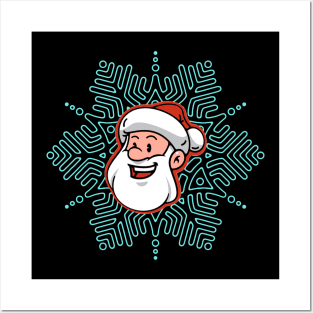 Santa Snowflake Posters and Art